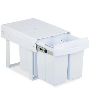Relaxdays Einbaumülleimer 8 l Weiß