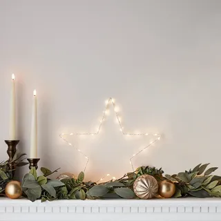 Lights4fun LED Stern Fensterbild Weihnachten Fensterdeko Timer Batteriebetrieb 35cm Leuchtsterne Kinderzimmer LED Stern Batteriebetrieben Fenster Beleuchtet Batterie