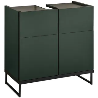 Roller Mid.you Waschbeckenunterschrank Grün, Schwarz, Holzwerkstoff, 60x59.4x31 cm stehend, Badezimmer, Badezimmerschränke, Waschbeckenunterschränke