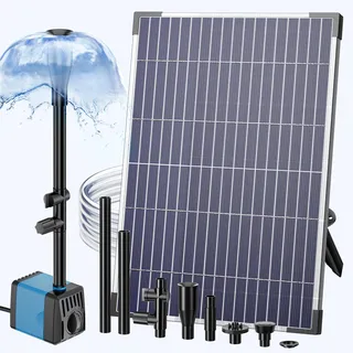 Biling 12W 605l/h Solar Springbrunnen für Außen Teiche bis 1200L ohne Akku