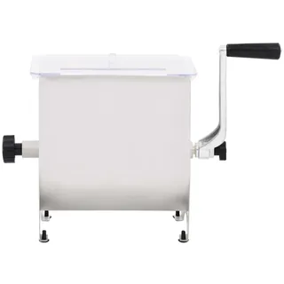 vidaXL Manueller Fleischmischer mit Deckel Silbern Edelstahl - Silber