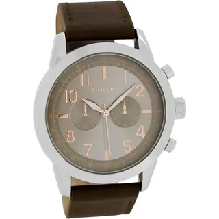 Oozoo Herren Armbanduhr braun Analog Timepieces Lederarmband D2UOC6885