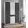 Drehtürenschrank Click 135 x 199 x 58 cm Weiß/Grau