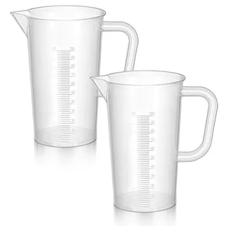2 Stück Messbecher mit Waage 100ML Präzisions Mini Transparent Messbecher mit Griff Präzisions Hitzebeständig Kunststoff für Waschmittel Küche Backen Labor Kochen