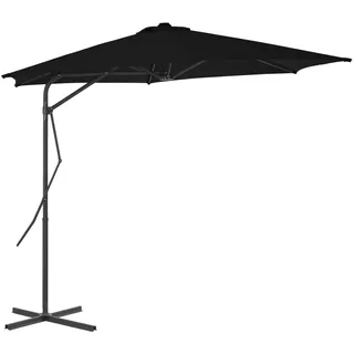 vidaXL Sonnenschirm mit Stahl-Mast 300x230 cm Schwarz - Schwarz