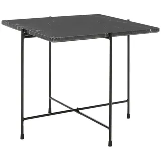 Livetastic Couchtisch , Schwarz , Metall, Stein , quadratisch , Sternfuß , 50x45x50 cm , klappbar , Wohnzimmer, Wohnzimmertische, Couchtische, Couchtische Keramik