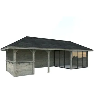 Palmako Pavillon Bianca Set215 Slide Grau Tauchgrundiert 876 cm x 300 cm FSC®