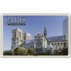 Blechschild 20x30 cm - Paris Frankreich Notre-Dame Kathedrale