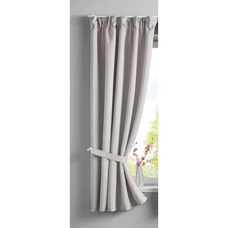 Gardinenbox Vorhang Blickdicht »Newyork« verdeckte Schlaufen Beige HxB 160x140 cm 1er-Pack Thermo-Gardine Verdunkelungsvorhang Blackout schalldämmend ÖKOTEX Kräuselband Raffhalter, 202020610