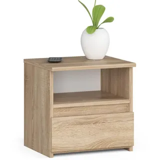 Akord Nachtschrank Sonoma Eiche 40x35x40 cm , Holzwerkstoff , Nachbildung , Holz Optik , 1 Fächer , 1 Schubladen , Rechteckig,Rechteckig , 40x40x35 cm , Schlafzimmer, Nachtkästchen