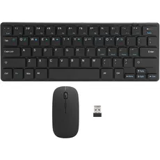 VBESTLIFE Tastatur-Maus-Set, 2,4 G USB, drahtlose Tastatur und Maus, Computerzubehör, geräuschlos, ergonomisch
