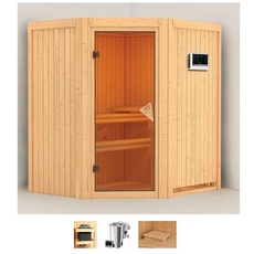 Bild von Sauna »Tomke«, (Set), 3,6-kW-Bio-Plug & Play Ofen mit externer Steuerung beige