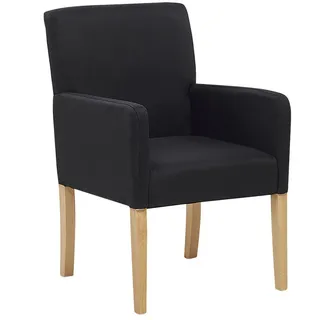 Beliani Esszimmerstuhl Polyester schwarz
