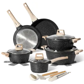 just perfecto household appliances Just Perfecto Topf-Set 15-tlg. Kochtopf + Bratpfanne + Deckel