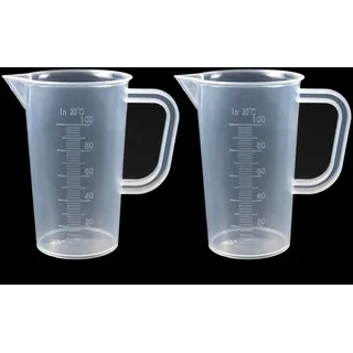 Diyxisk 2er Set Messbecher 100ml Kleiner Plastik Messbecher mit Skala Hitzebeständiger Mini Messbecher für Küche, Labor Cocktails (Transparent, BPA-frei)