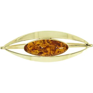 Brosche OSTSEE-SCHMUCK "- Ursula - Gold 333/000 - Bernstein" Gr. 55, gold (gold 333, goldfarben, gelb), Broschen, Damen, Blacklist, Gelbgold 333, Brosche