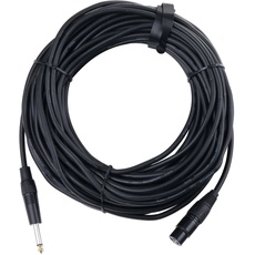 Bild von XFJ-20 XLR zu Klinke Kabel (unsymmetrisches Mikrofonkabel, Länge 20m, säure- und ölfest, Spannzangen-Zugentlastung) schwarz