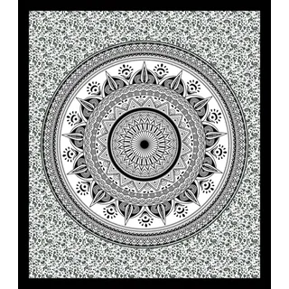 Miracle Home Mandala/Pareo Multi 311, 100% Baumwolle, Schwarz, 210 x 240 cm