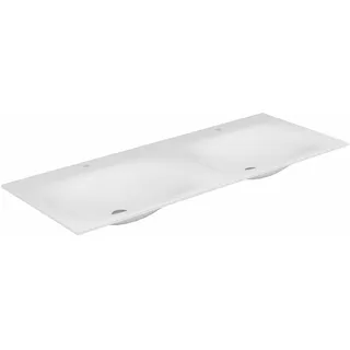 KEUCO EDITION 11 Einbau-Doppelwaschtisch aus Varicor, 1400x17x535mm, 2 x 1 Hahnloch, weiß, 31263701402