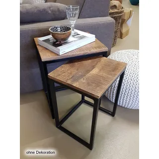 Couchtisch 2er Set Stück Wohnzimmer Satztisch Dallas schwarz