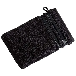 Vossen Cult de Luxe Waschhandschuh 22 x 16 cm schwarz