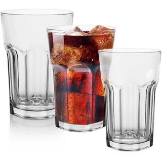 Gläser 6er Set 350ml Cocktailgläser | Trinkgläser Latte Macchiato Gläser Glas | Wassergläser spülmaschinenfest