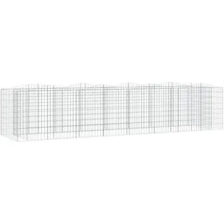 vidaXL Gabionen-Hochbeet mit Hochbogen 400x100x100 cm Verzinktes Eisen - Silber