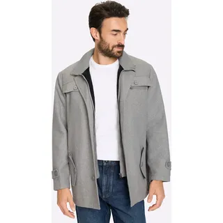 Langjacke MARCO DONATI, Herren, Gr. 60, grau (steingrau, meliert), 95% Polyester, 5% Viskose, Wattierung:100% Polyester, unifarben, Jacken Langjacke