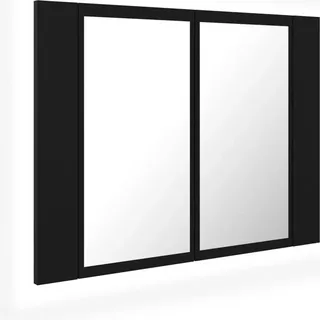 vidaXL Spiegelschrank 60 cm schwarz