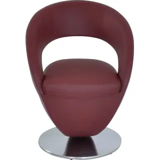 K+W Komfort & Wohnen Drehstuhl »Wave« () Design-Drehstuhl, Drehteller in Metall edelstahloptik, Farbkombination, rot