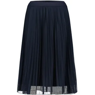 Plisseerock BETTY BARCLAY "Plisseerock mit Gummizug", Damen, Gr. 42, blau (dunkelblau), Einsatz: 95% Polyester PES. 5% Elasthan EL., Röcke Plisseerock