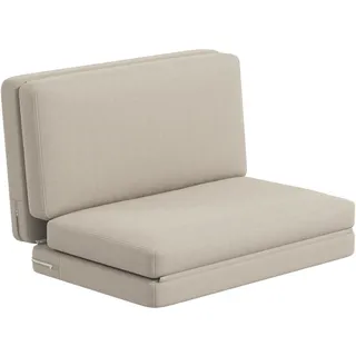 Homcom Bodensofa 3-in-1 Klappbar Schlafsofa mit Samtoptik für Schlafzimmer, Wohnzimmer , Beige , Textil , Füllung: Schaumstoff , 120x10x275 cm , Wohnzimmer, Sessel, Polstersessel