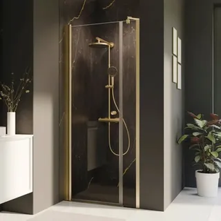 Breuer Elana 2.0 Drehtür links 200 x 120 cm gold Klarglas