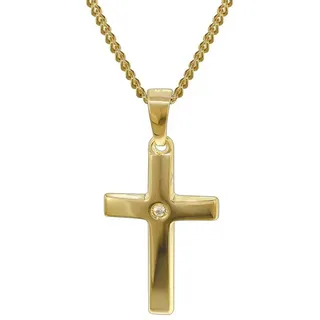 trendor 35799 Gold Kreuz 585 mit 40 cm goldplattierter Kette
