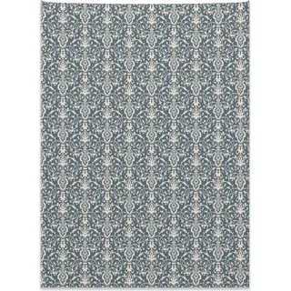 Abakuhaus Damast Wandteppich, Asiatische Blätter und Knospen aus Weiches Mikrofaser Stoff Kein Verblassen Klare Farben Waschbar, 110 x 150 cm, Creme Grau - Schwarz