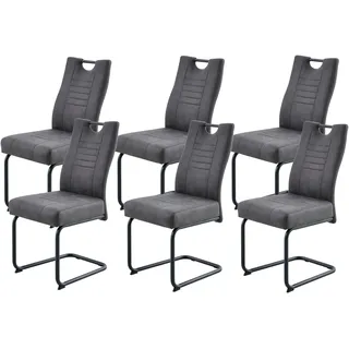 Freischwinger OTTO HOME "Altona", anthrazit, schwarz, 6 Stk., Microfaser, Stühle, Freischwinger, Federkern und Griff, 140 Kg Belastbarkeit, 2er und 6er Set