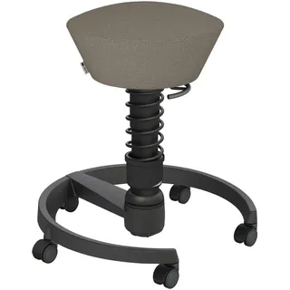 Aeris Bürohocker , Schwarz, Beige , Metall, Textil , C-Form, rund , 55x45.66x55 cm , Made in Germany, Oeko-Tex® Standard 100, AGR-geprüft , Büromöbel, Bürostühle, Bürohocker
