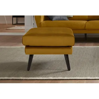 Hocker OTTO HOME "Bille", gold, B:58cm H:45cm T:58cm, Struktur (100% Polyester);Struktur fein (100% Polyester);Samtoptik (100% Polyester);Luxus-Microfaser weich (100% Polyester), Hocker, Hocker, mit Eiche-Beinen, Design by Morten Georgsen