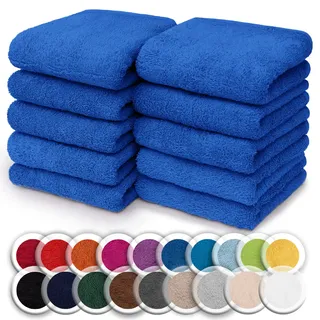 NatureMark 10er Set Frottee Waschlappen – 100% Baumwolle, weich & saugfähig – 30×30 cm, Royal Blau