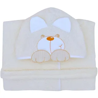 ANDY & HELEN 932XL Bademantel mit gestickten Ärmeln, Beige