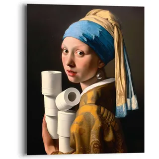 Deco-Panel REINDERS "Toiletpaper Girl", blau (farbe bild(er): blau), B:40cm H:50cm T:2cm, MDF, Bilder, Deco-Panel, Toilette - Blau - MDF - Kunst - 40x50 cm