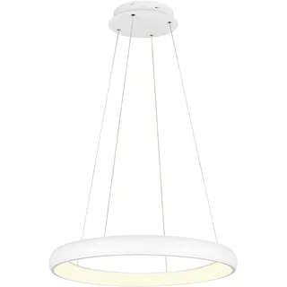 TRIO LEUCHTEN LED Pendelleuchte "CARDONA, LED Ring Hängeleuchte, 6900 Lumen 59W, Lichtfarbe einstellbar", weiß (weiß matt), 1, Ø 75cm H: 150cm, 1 Stk., Leuchten, 2300/3000/4000K warmweiß bis kaltweiß, 3 Stufen dimmbar Höhe 150cm Ø75, LED Pendelleuchte