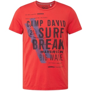 Camp David T-Shirt, - Blau,Rot,Schwarz - S