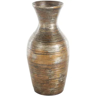 Deco 79 Dekorative Vase aus Bambusholz, antiker inspirierter Topf, Mittelstück, Vase für Heimdekoration, 20,3 x 20,3 x 45,7 cm, Braun