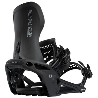 NIDECKER LT Supermatic Snowboard Bindungen – Automatische Dual-Entry Bindung mit Fersenpedal & Universal Fit - L - Black