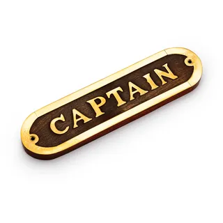 NKlaus Maritimes Türschild Captain aus Messing und Holz 20x5cm Nautische Dekoration 11767