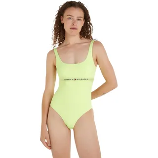 Tommy Hilfiger Damen Badeanzug One Piece Tiefer Rücken, Grün (Faded Lime), M