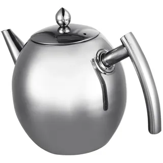 Teekanne/Kaffeekanne aus Edelstahl mit Filter, großes Fassungsvermögen, 1 l / 1,5 l (1500 ml)