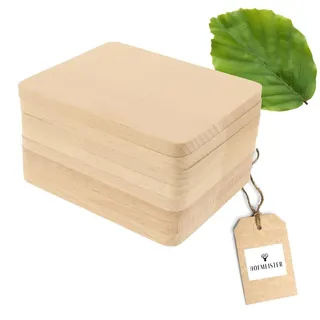 8X HOFMEISTER® Untersetzer aus Holz, 10 cm, dekorativer Untersetzer für Gläser und Raclette-Pfännchen, vermeidet Flecken, hitzebeständiges Buchen-Brettchen aus Europa