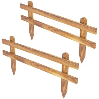 [en.casa] Beeteinfassung-Set 2 Tlg. 100 x 40 x 3,5 cm Beige